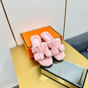 0RAN SHEARLING SANDALS BABY PINK