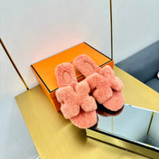 ORAN SHEARLING SANDALS SALMON PINK