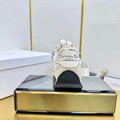 DIOR 26S RUNNING SNEAKER IN IVORY WHITE CALFSKIN AND BEIGE SUEDE