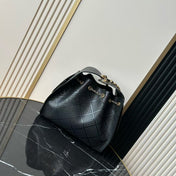 CHANEL 26S HOBO BAG MEDIUM 30 IN BLACK PERFORATED CALFSKIN GOLD HARDWARE