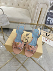 VALENTINO 26S HEEL SANDALS 80 MM IN NUDE CALFSKIN