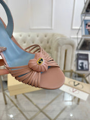 VALENTINO 26S HEEL SANDALS 80 MM IN NUDE CALFSKIN