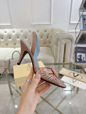 VALENTINO 26S HEEL SANDALS 80 MM IN NUDE CALFSKIN