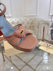 VALENTINO 26S PLATFORM SANDALS 110 MM IN NUDE PINK CALFSKIN