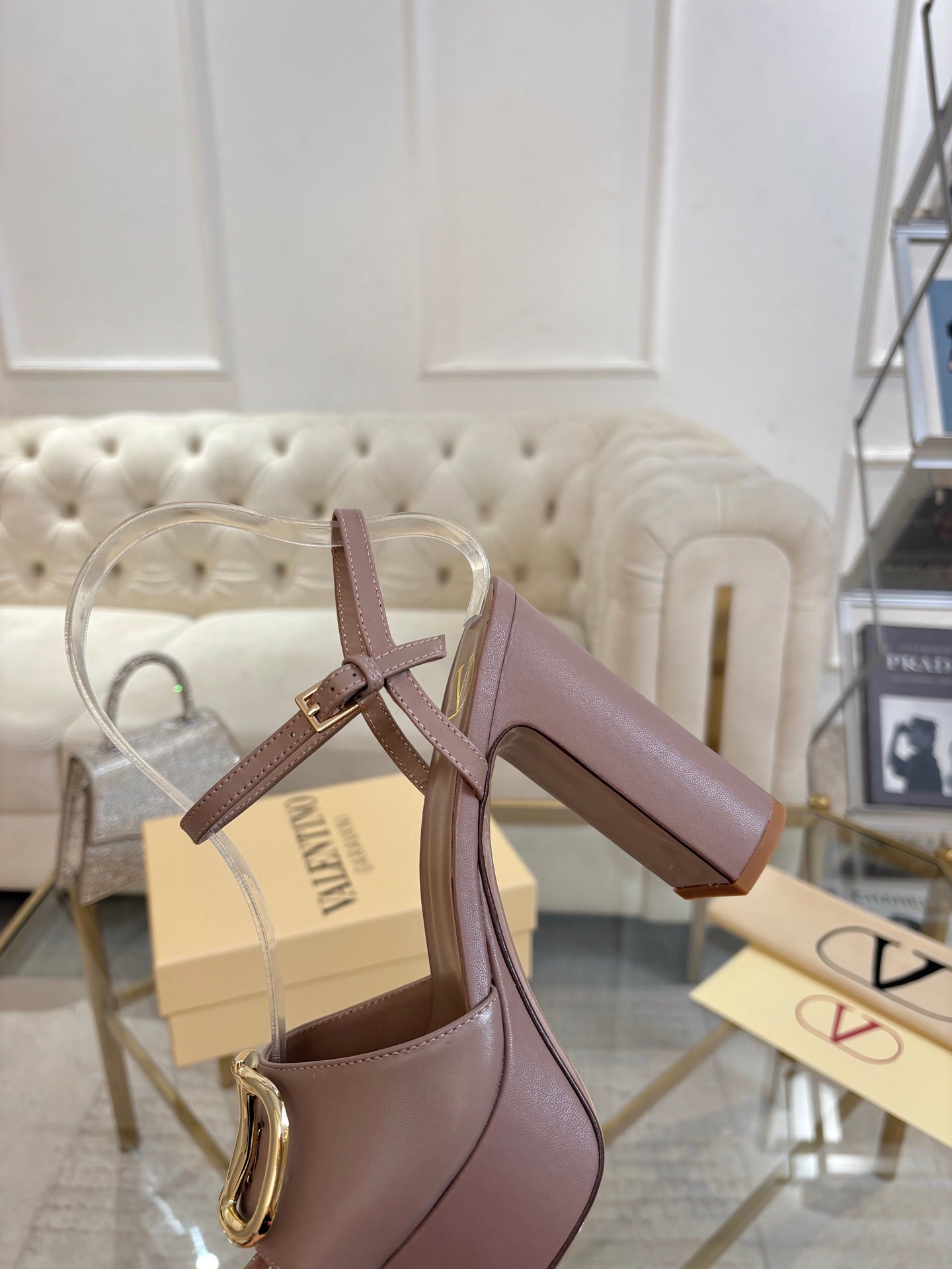 VALENTINO 26S PLATFORM SANDALS 110 MM IN NUDE PINK CALFSKIN