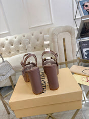 VALENTINO 26S PLATFORM SANDALS 110 MM IN NUDE PINK CALFSKIN