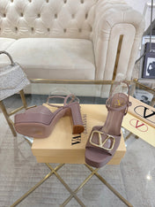 VALENTINO 26S PLATFORM SANDALS 110 MM IN NUDE PINK CALFSKIN