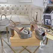 VALENTINO 26S PLATFORM SANDALS 110 MM IN SILVER CALFSKIN STYLE 2