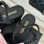 Double CC Big Bow High Sandal Sheepskin Light Pink/ Black