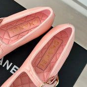 Double C Light Pink Lambskin Mary Jane Shoes