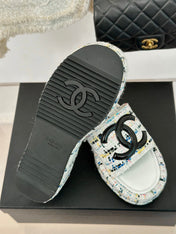 CLASSIC SLIPPERS THICK SOLE IN MULTICOLOR TWEED