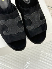 ELENA MULE IN BLACK VELVET