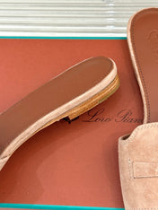 FLAT SANDALS IN LIP PINK SUEDE AND LAMBSKIN