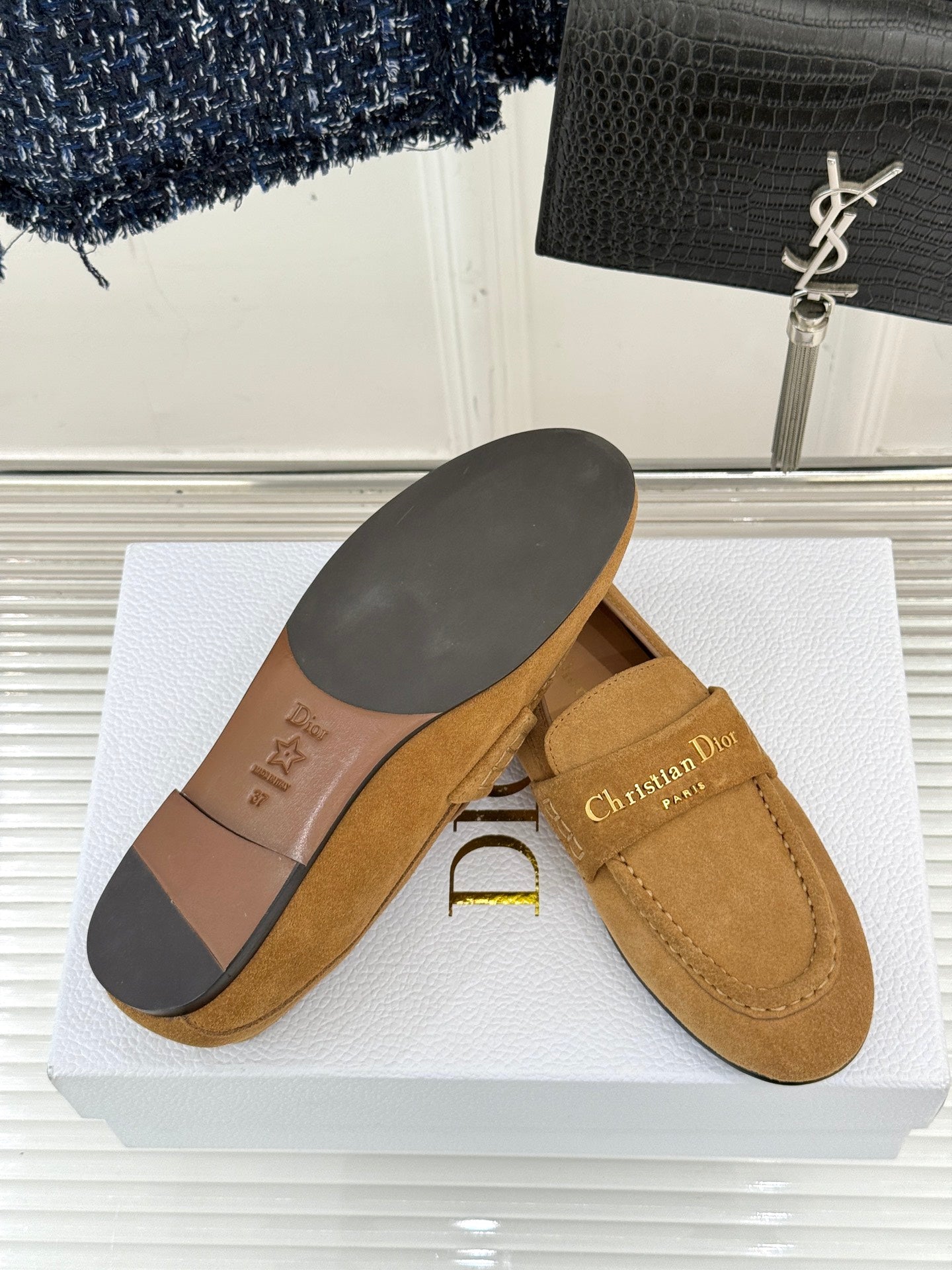 DIOR LOAFER 25S IN LIGHT BROWN SUEDE