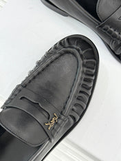 YSL 25S LOAFERS IN BLACK LAMBSKIN