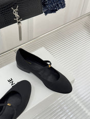 CELINE 26S MARY JANE SHOES IN BLACK FABRIC