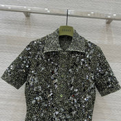 Gucci Knitted Polo Short-sleeved Top Green Wool