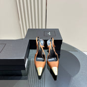 SL JEANNE SLINGBACK PUMPS TANGERINE SATIN