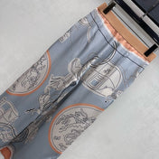 HERMES 26S CROPPED WIDE LEG SILK PANTS 584