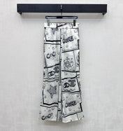 CHANEL 26S STRAIGHT-LEG PRINTED PANTS 887
