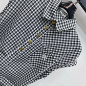 CELINE 26S GINGHAM BELTED MIDI DRESS 358