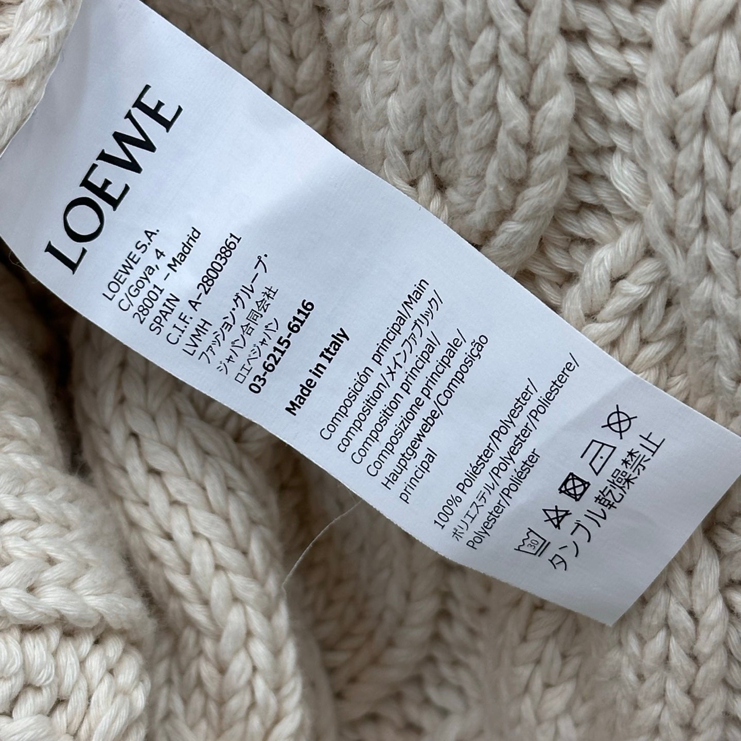 LOEWE 26S CABLE-KNIT SWEATER 717