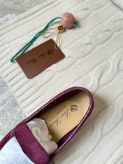 LP LOAFERS 25S IN BURGUNDY SUEDE MIX LAMBSKIN