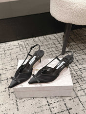 JIMMY CHOO 26S SLINGBACK HEELS 65 MM IN BLACK FABRIC