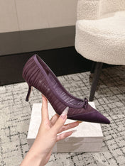 JIMMY CHOO 26S POINTED-TOE HIGH HEELS 65 MM IN DEEP PURPLE FABRIC