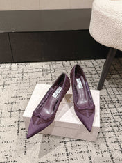 JIMMY CHOO 26S POINTED-TOE HIGH HEELS 65 MM IN DEEP PURPLE FABRIC