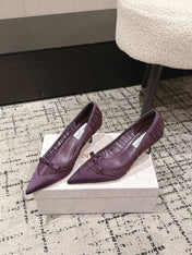 JIMMY CHOO 26S POINTED-TOE HIGH HEELS 65 MM IN DEEP PURPLE FABRIC