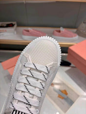 MIUMIU 26S SNEAKER MULES 45MM IN WHITE MESH