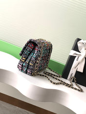 CHANEL 26S CLASSIC FLAP BAG 20 IN MULTICOLOR SEQUINS STYLE 7