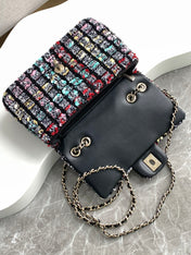 CHANEL 26S CLASSIC FLAP BAG 20 IN MULTICOLOR SEQUINS STYLE 7