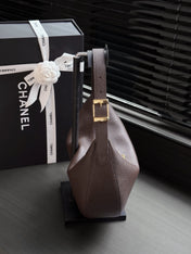 CHANEL 26S HOBO BAG 30 IN CHOCOLATE BROWN GRAINED CALFSKIN