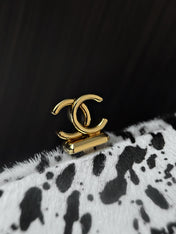 CHANEL 26S SHOULDER BAG 28 IN BLACK AND WHITE SPOTTED PRINT PONY HAIR
