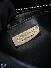 CHANEL 26S FLAP BAG 21 IN BLACK CRYSTAL-EMBELLISHED SPARKLING