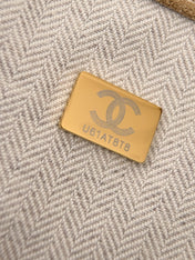 CHANEL 26S SHOPPING TOTE BAG 45 IN BEIGE QUILTED SUEDE