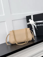 CHANEL 26S SHOULDER BAG 29 IN BEIGE GRAINED CALFSKIN