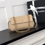 CHANEL 26S SHOULDER BAG 29 IN BEIGE GRAINED CALFSKIN