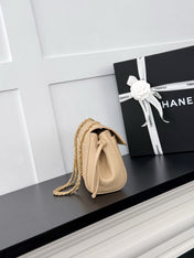CHANEL 26S SHOULDER BAG 29 IN BEIGE GRAINED CALFSKIN