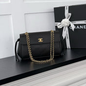 CHANEL 26S SHOULDER BAG 29 IN BLACK GRAINED CALFSKIN