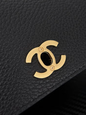 CHANEL 26S SHOULDER BAG 29 IN BLACK GRAINED CALFSKIN