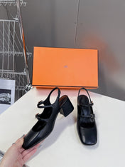 JACKIE 50 PUMP BLACK LAMBSKIN