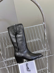 CELINE 25S HIGH CUT CHELSEA BOOTS 45MM IN BLACK CALFSKIN