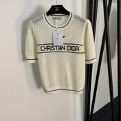 DIOR 26S SHORT-SLEEVE CUT-OUT KNIT TOP 1081