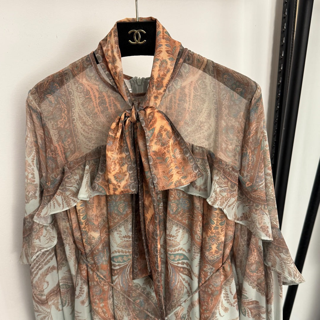 ZIMMERMANN 26S BOW-NECK LONG-SLEEVE DRESS STYLE 143