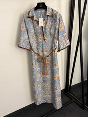 ZIMMERMANN 26S SHORT-SLEEVE WAIST-CINCHED DRESS STYLE 91