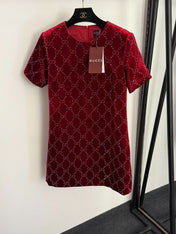 GUCCI 26S RHINESTONE VELVET DRESS 183