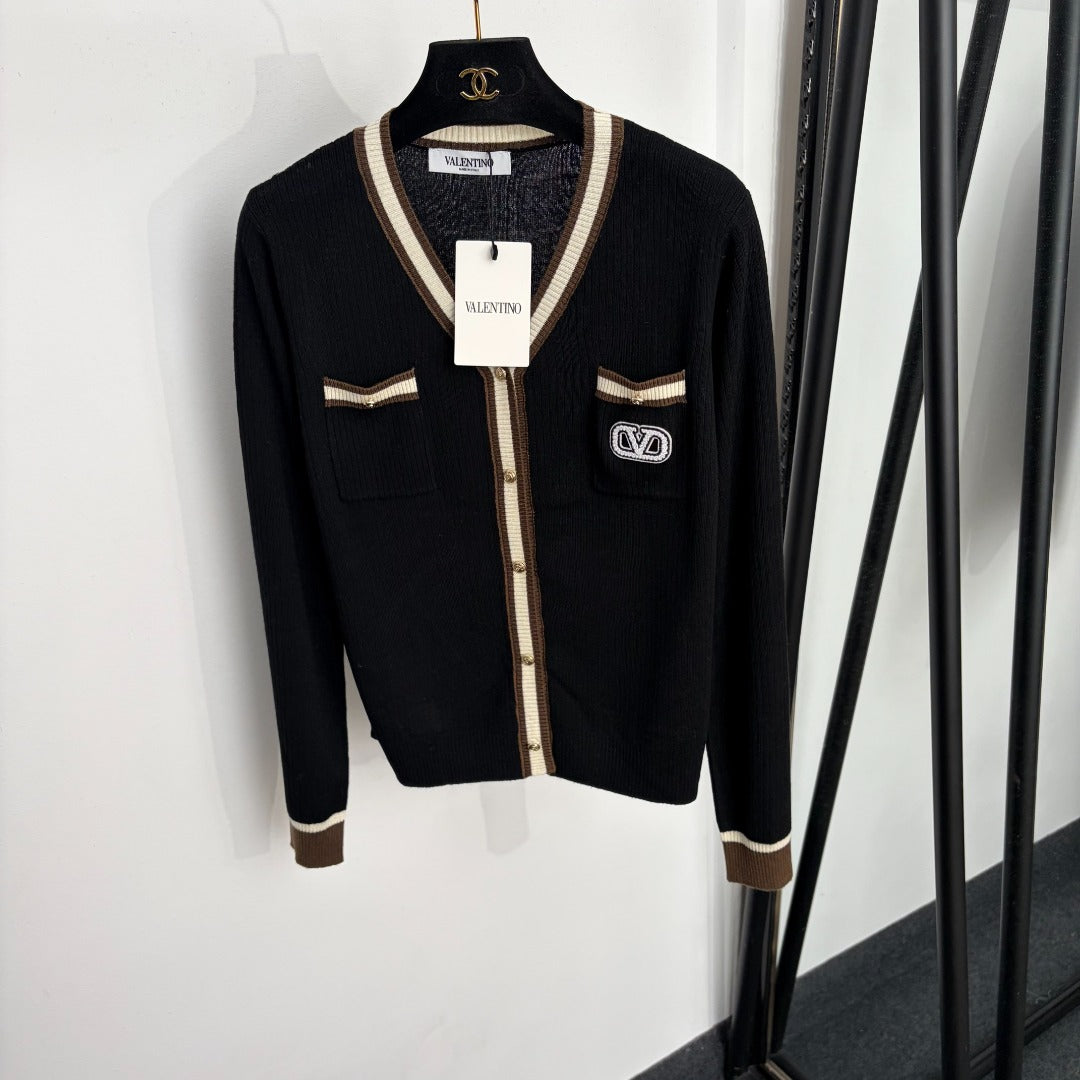 VALENTINO 26S KNITTED V-NECK CARDIGAN 363